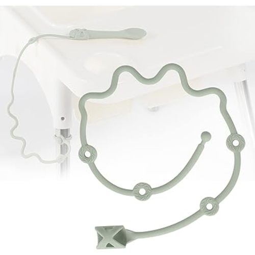 Baby Spoons Self Feeding 6 Month,Toddler Utensils Holder Strap Food Grade Silicone Keep Fork and Spoon Off The Floor Great for Kids,Hook On High Chair(Green)