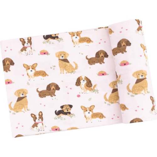 Swaddle Blanket, Best Friend Dogs Pink - Angel Dear | Maisonette