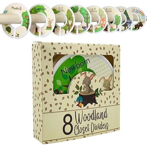 Baby Closet Dividers | Closet Dividers for Baby Clothes with Adorable Woodland Design | Perfect Baby Clothes Dividers for Closet | Baby Size Closet Dividers for Boys & Girls