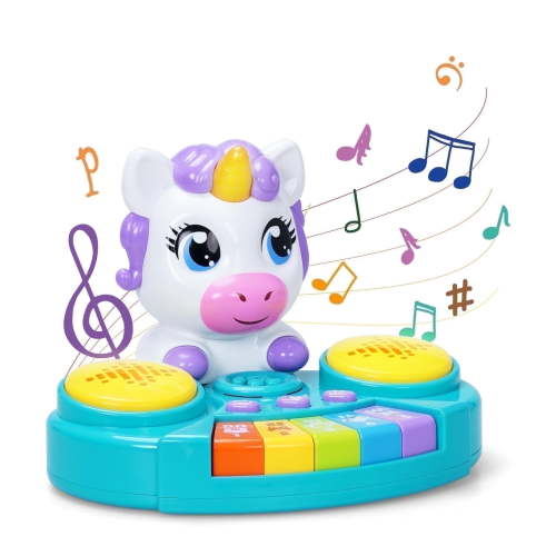 INTMEDIC Unicorn Baby Piano Toy for Babies 6 to 12 Months Early Learning Light Up Music Baby Toys 6 9 12 18 Months Boys Girls Christmas Birthday Gifts