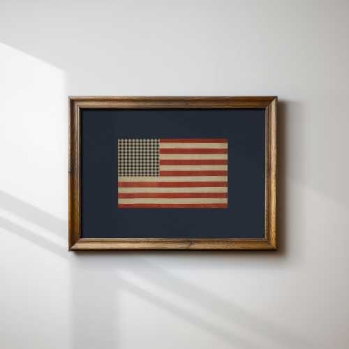 Preppy American Flag Wall Art | Fourth of July USA Flag Print | Cottagecore Decor | Patriotic Home Decor | Printed and Shipped