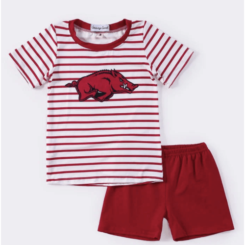 Arkansas Razorbacks Stripe Short Set
