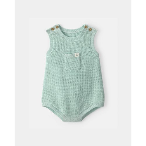Baby Crochet Bubble Romper 3M - Green