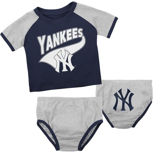 Outerstuff MLB Newborn & Infant 2 Piece Little Slugger T-Shirt and Diaper Set
