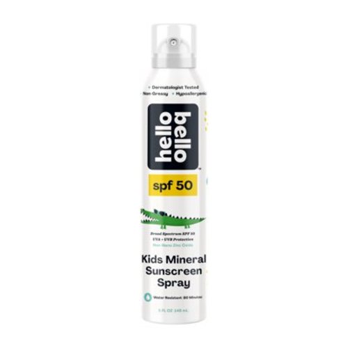 Hello Bello Mineral SPF 50 Kids Sunscreen, Reef-Friendly Spray for Kids and Adults, 5.0 fl oz