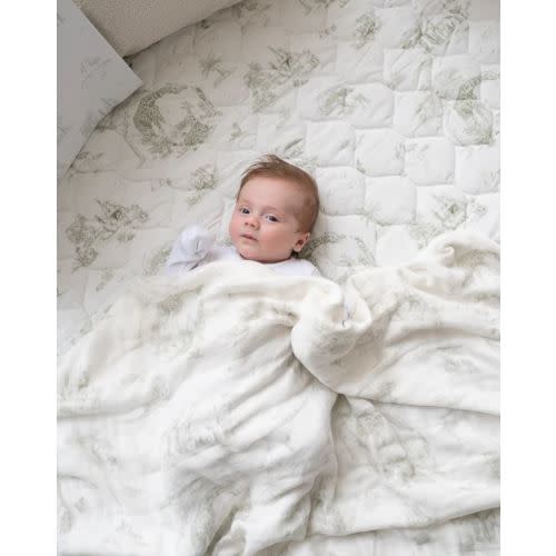 Safari Toile Quilted Playmat - green