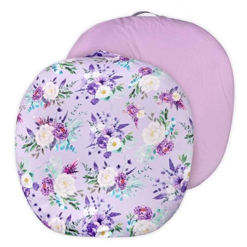 Newborn Lounger Cover for Girls Boys, Removable Soft Baby Lounger Cover 1 Pack, Reversible Infant Lounger Cover Fleece, Purple Floral (Only Cover)