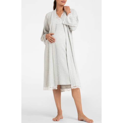 Tie Waist Maternity Robe, Medium