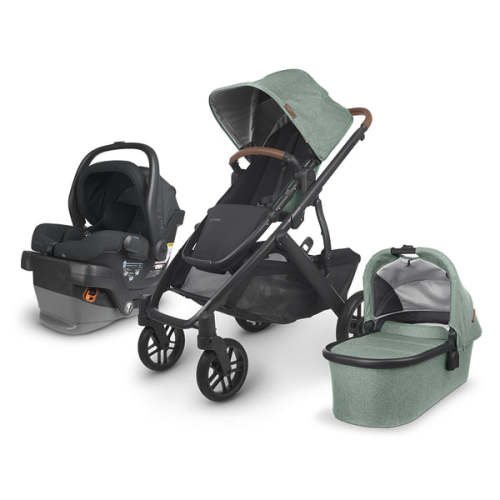 UPPAbaby Vista V2 + Mesa V2 Travel System Bundle - Gwen / Jake (Green Mélange/Charcoal)