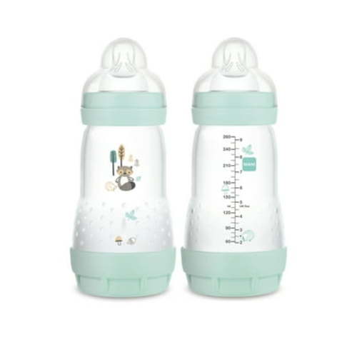 MAM Easy Start Self-Sterilizing Matte Anti-Colic Bottle for Newborn Baby Boy, Vented, 9 oz, 2 pack