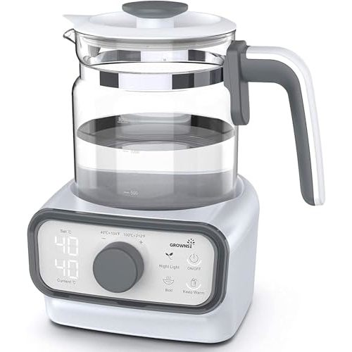 Baby Instant Warmer, Glass Water Boiler with Accurate Temperature Control for Formula, Coffee and Tea, 1.3 Liter Electric Kettle with LCD Display and Timer