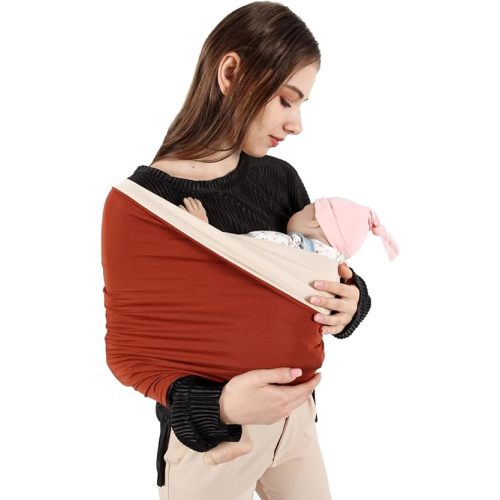 Zoberlo Baby Carrier,Unisex Carrier, Easy to Wear Multi-Functional Baby Carrier. Suitable for Newborns or Toddlers 8-35 Lbs.(Caramel)