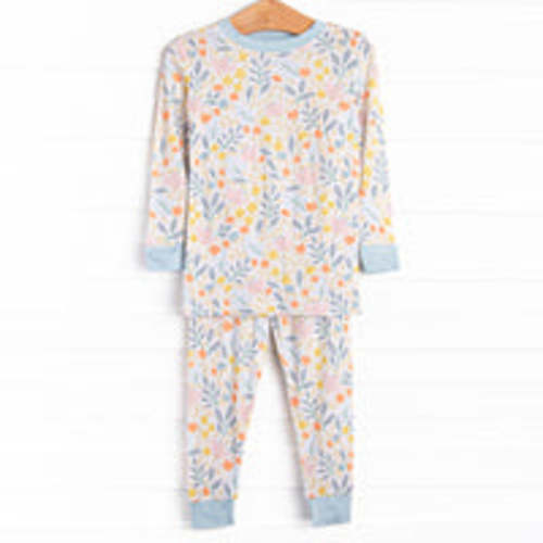 Tulip Blooms Bamboo Pajama Set, Blue – Stitchy Fish
