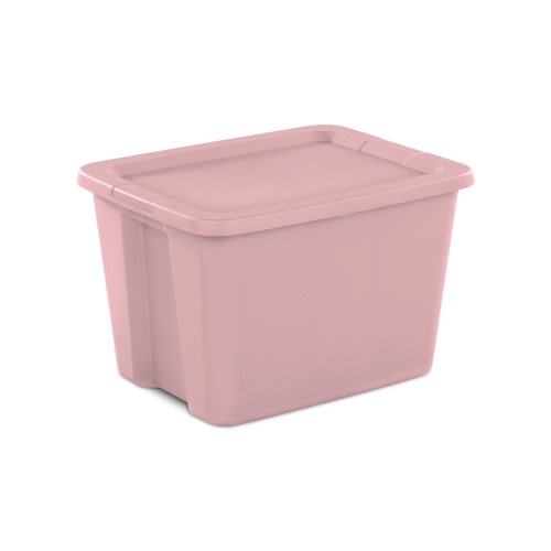 Sterilite 18 Gallon Tote Box Plastic, Blush Pink