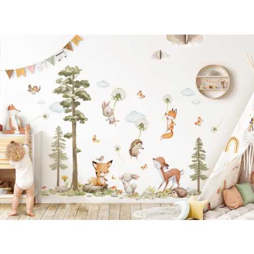 XXL Sticker Set Forest Animals Wall Stickers for Children