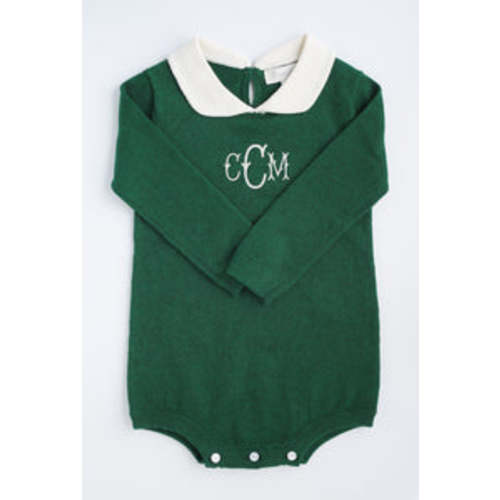 Sammie Romper With Collar | PINE – Cygnet Living, “MWR” initials