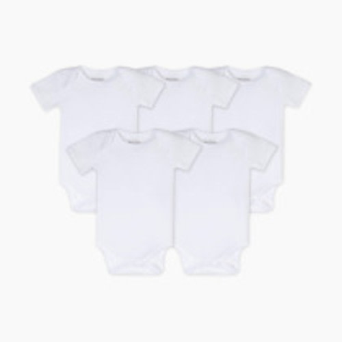 Burt's Bees Baby Organic Short Sleeve Bodysuit (5 Pack) - Cloud, 3-6 M