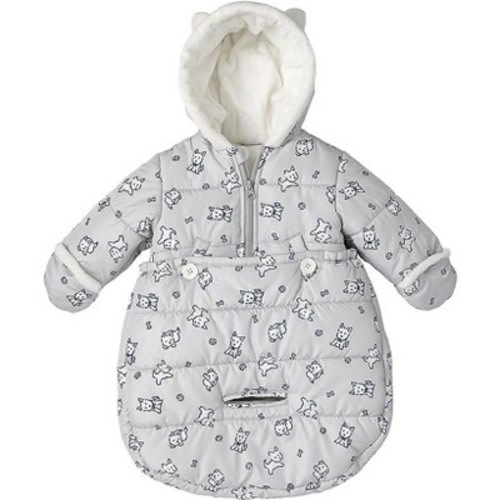LONDON FOG Newborn Baby Girl and Baby Boy Puffer Carbag Pram 0-6 Months, Color: Gray