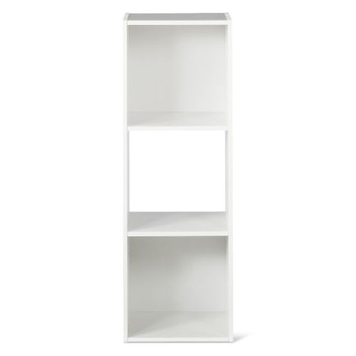 11" 3 Cube Organizer Shelf Dark Brown - Room Essentials™: Stackable Bookcase, Particle Board, 11 Inch Storage Cubes