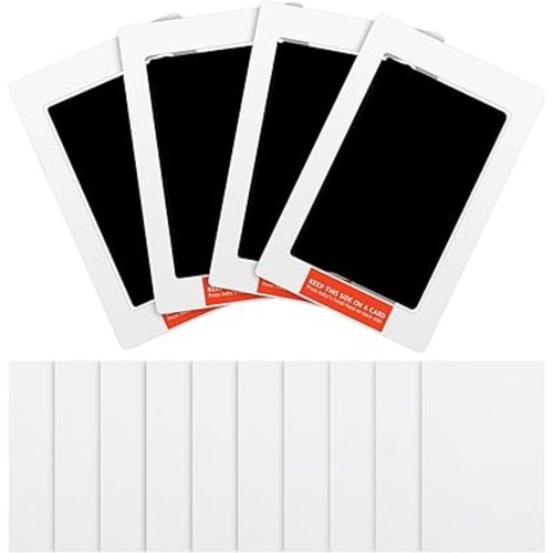 Outus Newborn Handprint and Footprint Paw Print Kit 4 Clean Touch Ink Pads 10 Imprint Cards Pet Inkless Hand and Feet Stamp for Dogs (Black, 4.9 × 3.14 Inch)