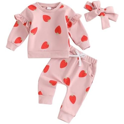 Mubineo Toddler Baby Girl Clothes Cute Flower Sweatshirt Outfits Fall Winter Long Sleeve Tops Pant Outfit Sweatsuit Set