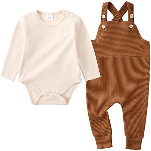YUEMION Baby Boy Clothes Newborn Infant Boy Outfits 2Pcs Stripe Top Romper Pants Set 0-24 Months Overalls Toddler Boy Clothes