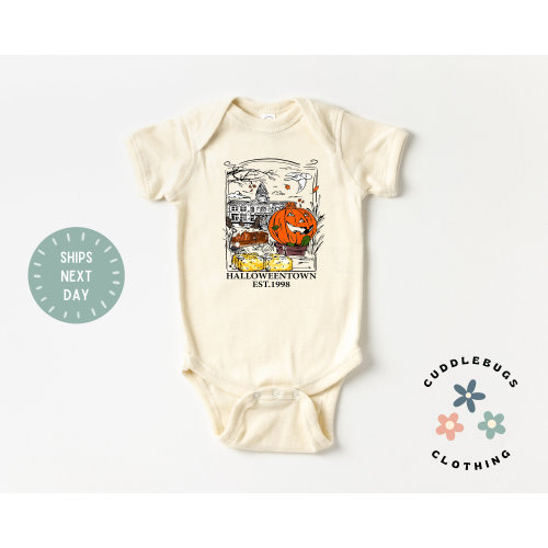 HalloweenTown Baby Onesies® Bodysuit - Trick or Treat Halloween Baby - Retro Vintage Halloween Town Baby Bodysuit - First Halloween Baby