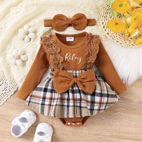 Baby Fall Outfit Girl, Baby Girl Fall Spring Outfit, Personalized Thanksgiving Clothes, Coming Home Set, Baby Shower Gift Photoshoot