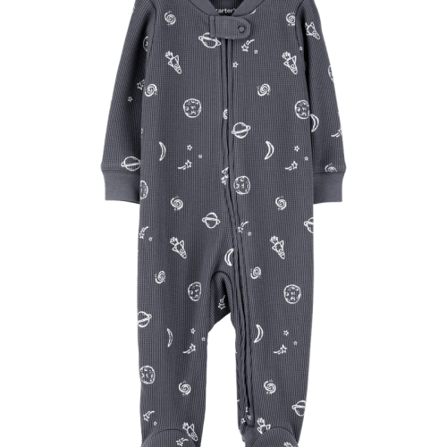 Grey Baby Boy Space Print 2-Way Zip Thermal Sleeper | Carter’s Oshkosh Canada
