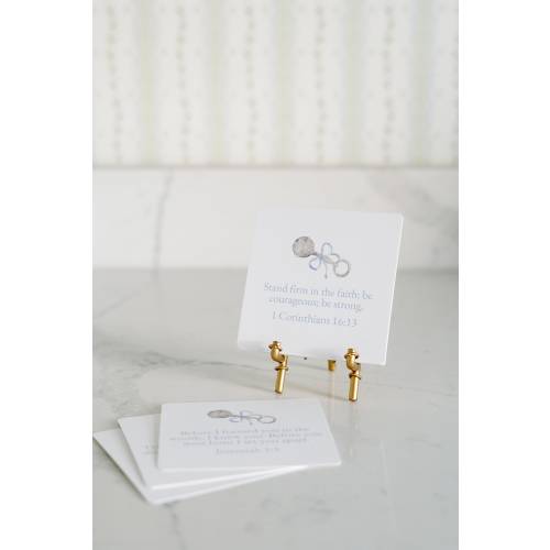 Nursery Scripture Cards with Easel / Baby / Bible Verses / with Gold Bamboo Easel
