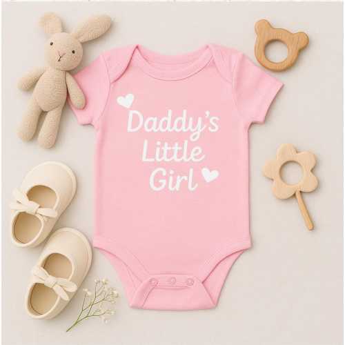 Daddy’s Little Girl Baby Onesie, Baby Shower Gift, Cute Pink Infant Bodysuit, Newborn Outfit, Baby Girl Clothes, Personalized Baby Gift
