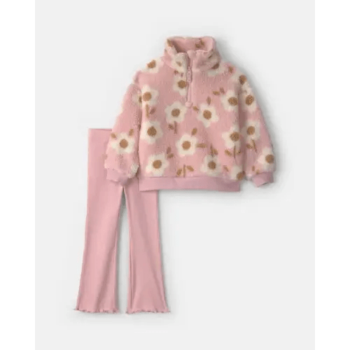 Baby Girl 2-Piece Floral Teddy Fleece Layering Set - Pink | Carter's