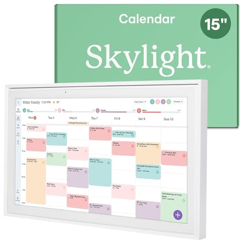Skylight Calendar: 15-inch Wall Planner Digital Calendar & Chore Chart, Smart Touchscreen Interactive Display for Family Schedules Wall Mount Included, Great for Organizing Your 2026 Calendar