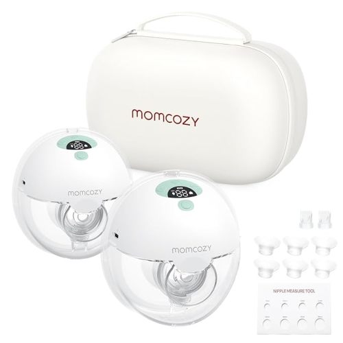 Momcozy Breast Pump Hands Free M5, Wearable Breast Pump of Baby Mouth Double-Sealed Flange with 3 Modes & 9 Levels, Electric Breast Pump Portable - 24mm, 2 Pack Mint - 2 Count