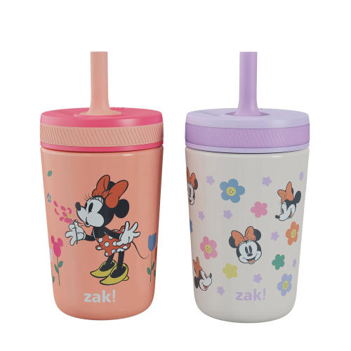 Zak Designs 12-oz. Stainless Steel Double-Wall Tumbler for Kids with Straw, 2-Piece Set, Choose Character - Sam's Club