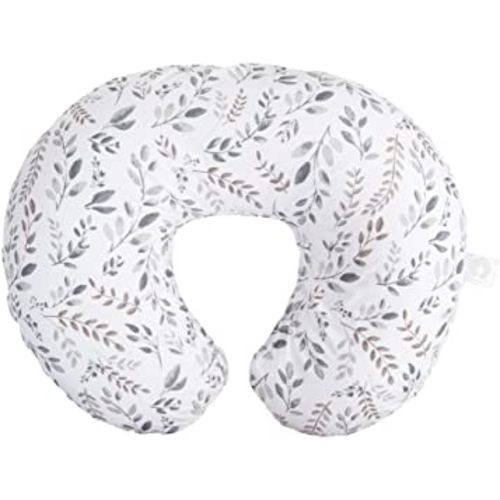 Boppy Original Nursing Support, FKA Boppy Nursing Pillow, Gray Taupe Leaves, Ergonomic Breastfeeding, Bottle Feeding, and Bonding, Firm Hypoallergenic Fiber Fill, Removable Cover, Machine Washable