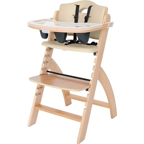 High Chair - Natural Wood with Beige Cushion