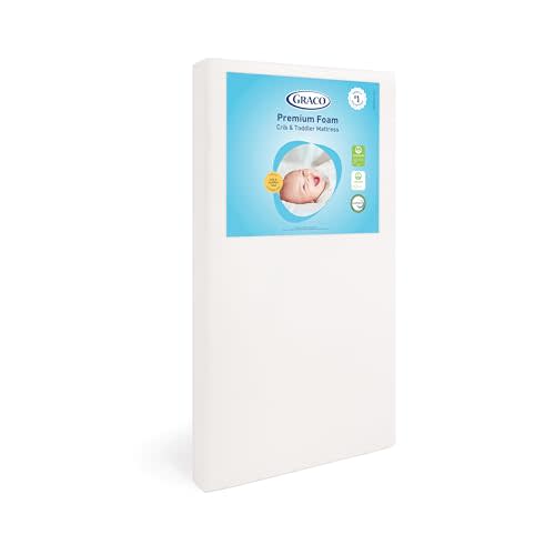 Graco Premium Crib & Toddler Mattress – GREENGUARD Gold Certified, CertiPUR-US Certified Foam, Machine Washable Cover with 100% Waterproof Sleep Surface, Fits Standard Full-Size Crib and Toddler Bed
