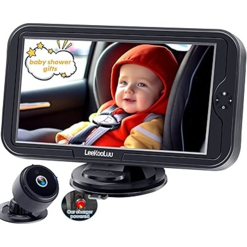 Baby Car Camera for Backseat 1080P - Plug and Play, HD Crystal Night Vision, Easy to Install, 360° Rotation, Wide View Angle, Protect Baby's Eye - Rear Facing Carseat Camera for Newborn, Infant, Kids