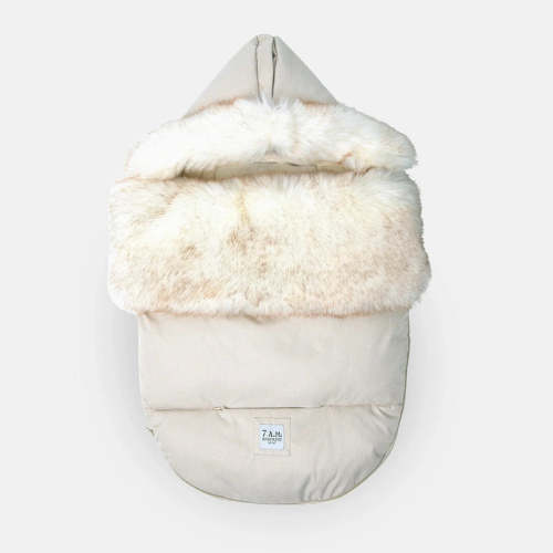 7AM Enfant POD  - White Fur & Beige Heather / 0-18M