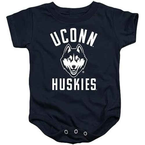 University of Connecticut Official One Color Logo Unisex Infant Snap Suit for Baby