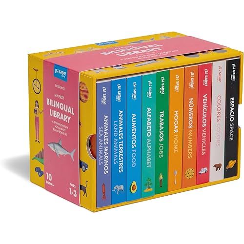 My First Bilingual Library: A Spanish-English Vocabulary Board Book Set of Colors, Numbers, Animals, ABCs, and More (Sí Sabo Kids) Board book – September 3, 2024