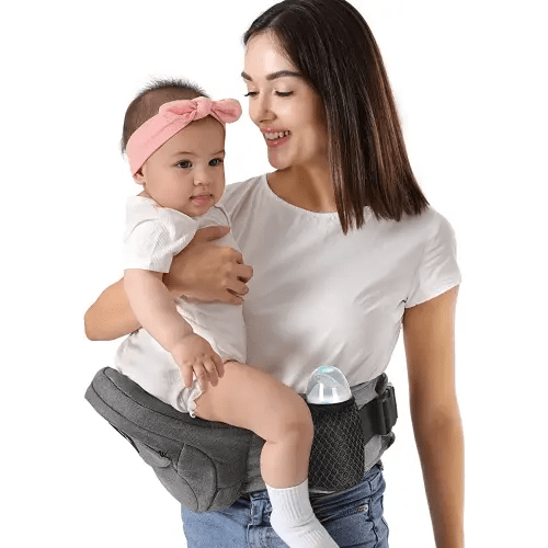 HKAI Baby Hip Carrier, Mom’s Choice Award Winner, Baby Carrier with Adjustable Waistband & Breathable Mesh, Ergonomic Carrier with Non-Slip Hip Seat Surface for Newborns & Toddlers, (Grey)