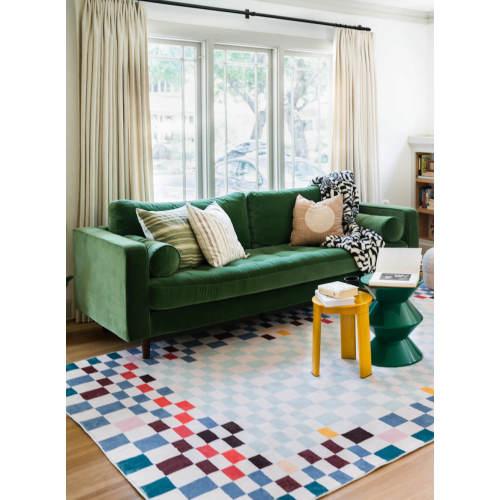 Pixel Multicolor Checkered Rug