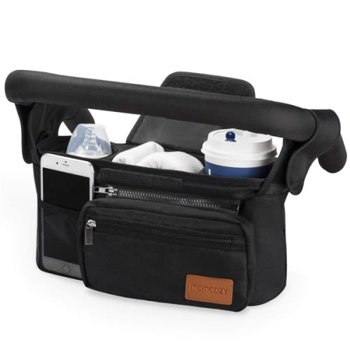 Momcozy Universal Stroller Organizer with Insulated Cup Holder Detachable Phone Bag & Shoulder Strap, Fits for Stroller like Uppababy, Baby Jogger, Britax, BOB, Umbrella and Pet Stroller