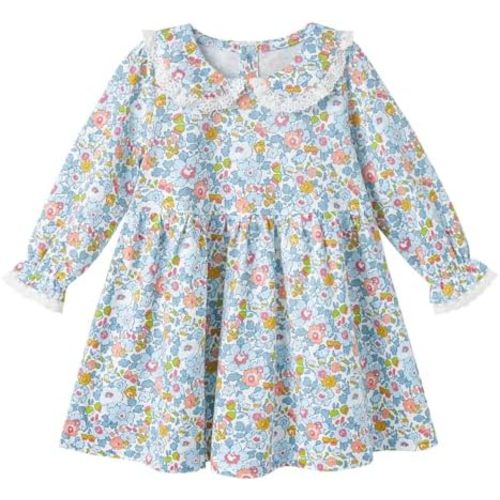 pureborn Baby Toddler Girl Dress Short and Long Sleeve Cotton Playwear Dresses 0-6T