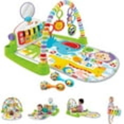 Baby Playmat Deluxe Kick & Play Piano Gym for Learning & 2 Maracas Soft Rattles for Newborn to Toddler Play Ages 0+ Months