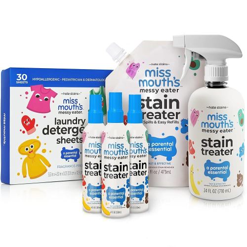 Miss Mouth's Messy Eater Stain Treater Ultimate Laundry Bundle with Stain Treater and Detergent Sheets