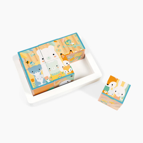 Janod Wooden Pure 6-Block Tray Toy - Block Tray