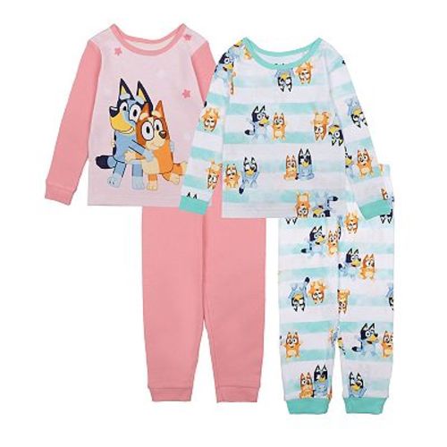 Toddler Girl Bluey 4-Piece Tops & Bottoms Pajama Set 2T